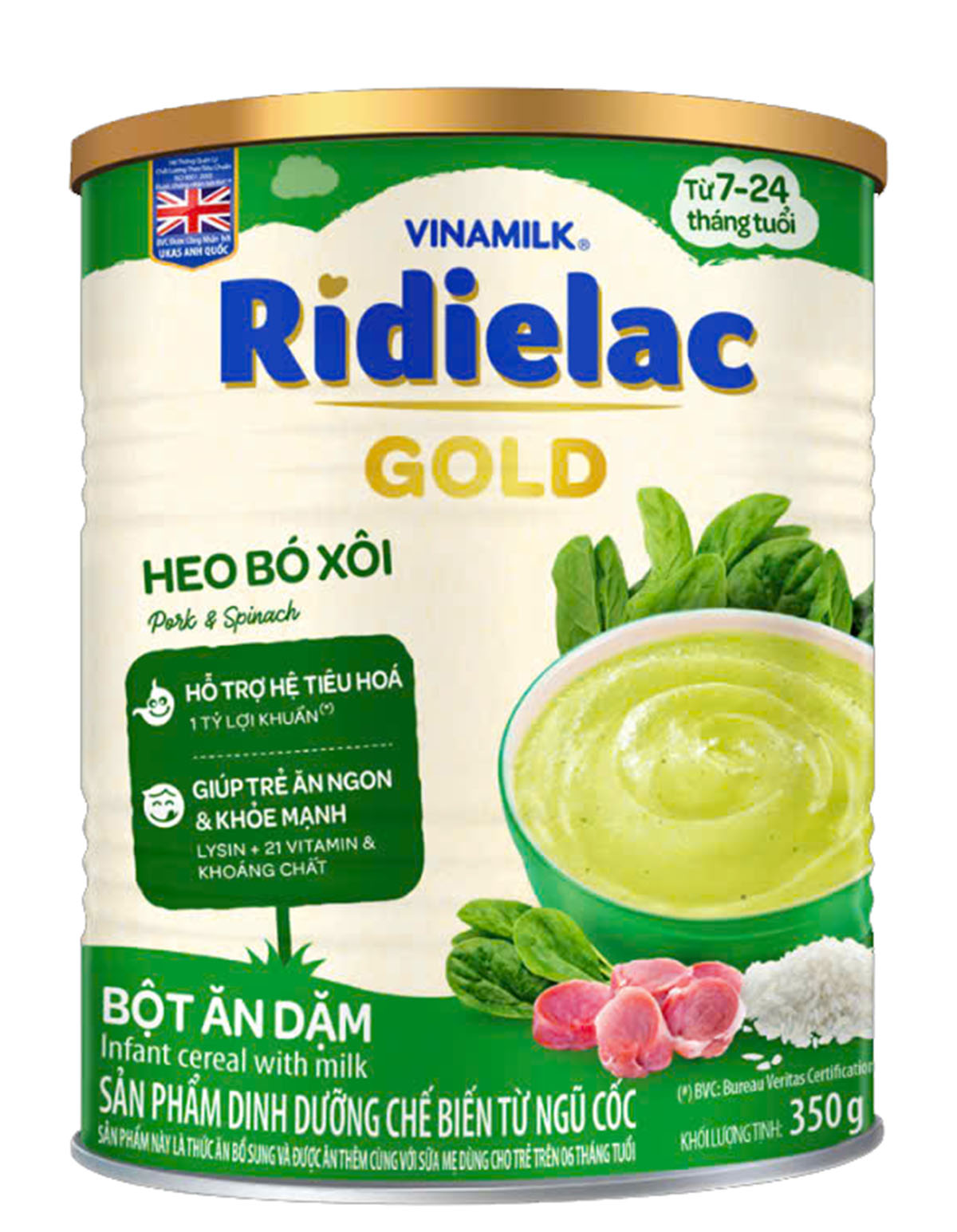Bột ăn dặm mặn Ridielac Gold (7m+)