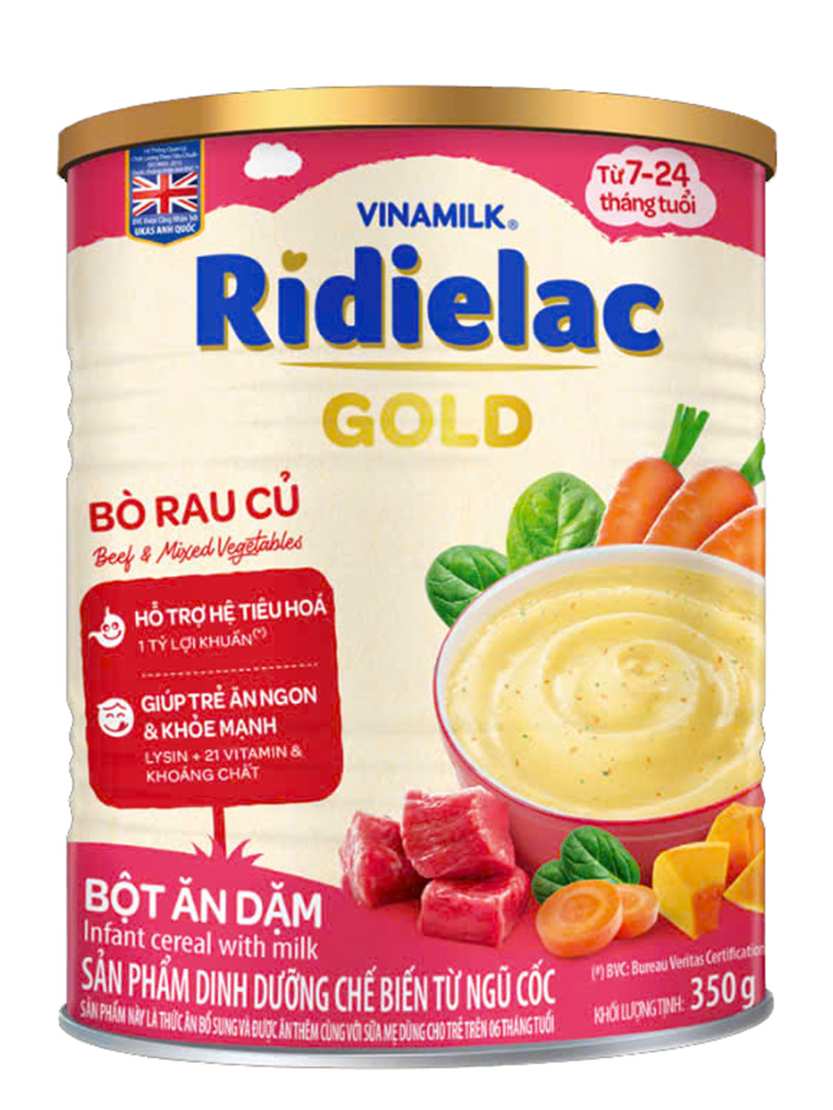 Bột ăn dặm mặn Ridielac Gold (7m+)