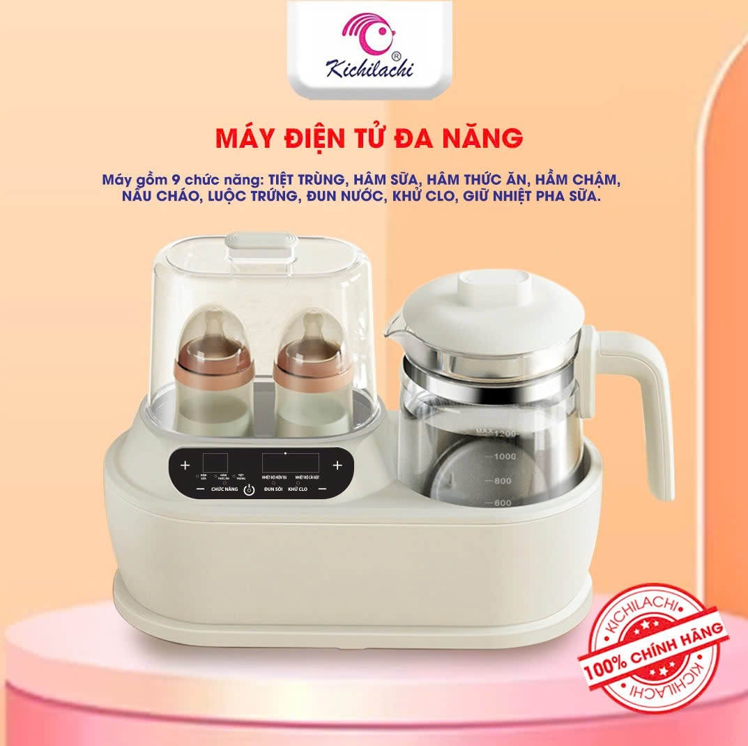 Máy đa năng 5in1 Kichi (khử Clo, đun nước pha sữa, tiệt trùng, hâm sữa, rã đông)