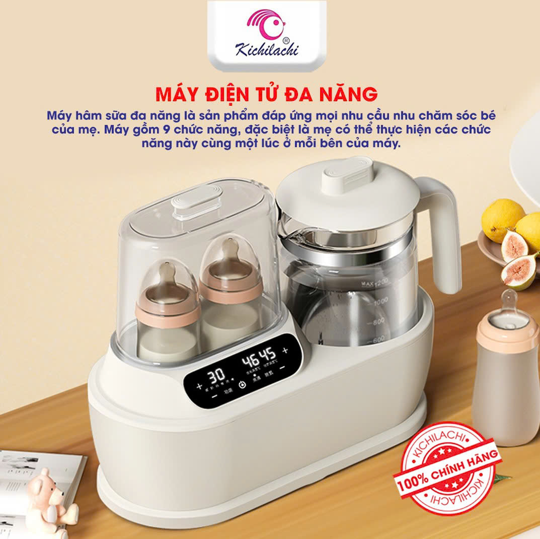 Máy đa năng 5in1 Kichi (khử Clo, đun nước pha sữa, tiệt trùng, hâm sữa, rã đông)