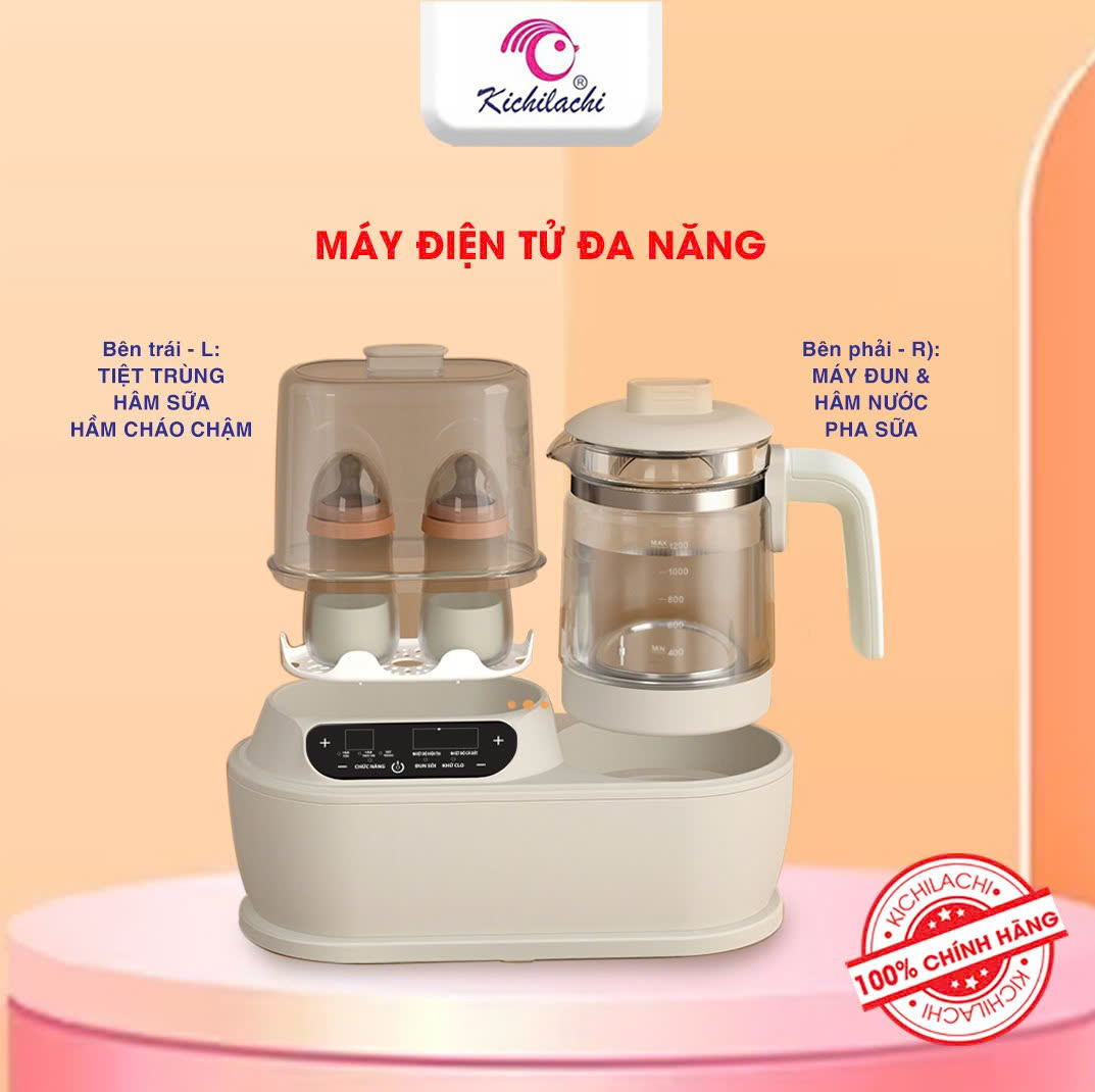 Máy đa năng 5in1 Kichi (khử Clo, đun nước pha sữa, tiệt trùng, hâm sữa, rã đông)