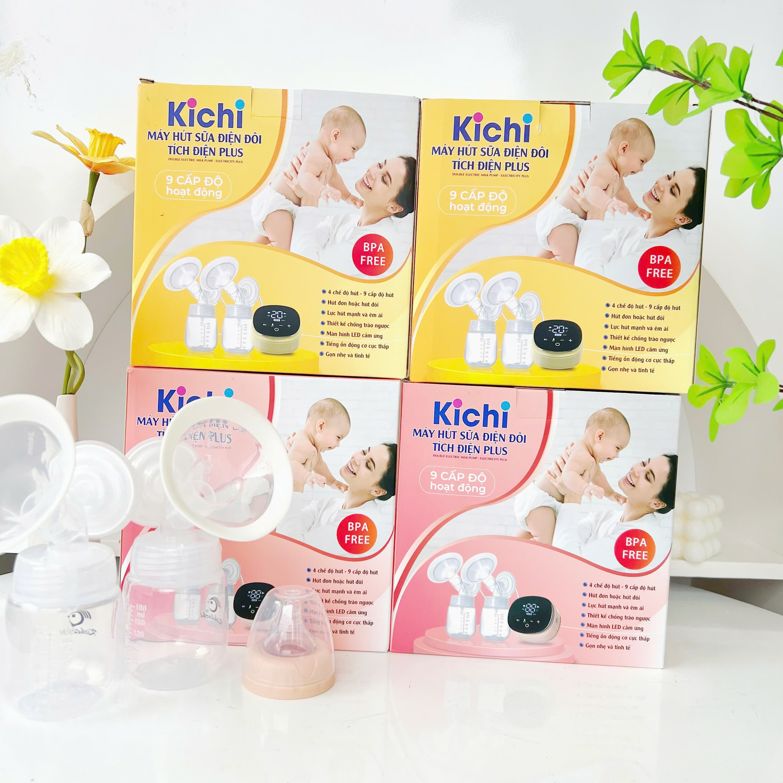 Máy hút sữa điện đôi Kichi (có tích điện)