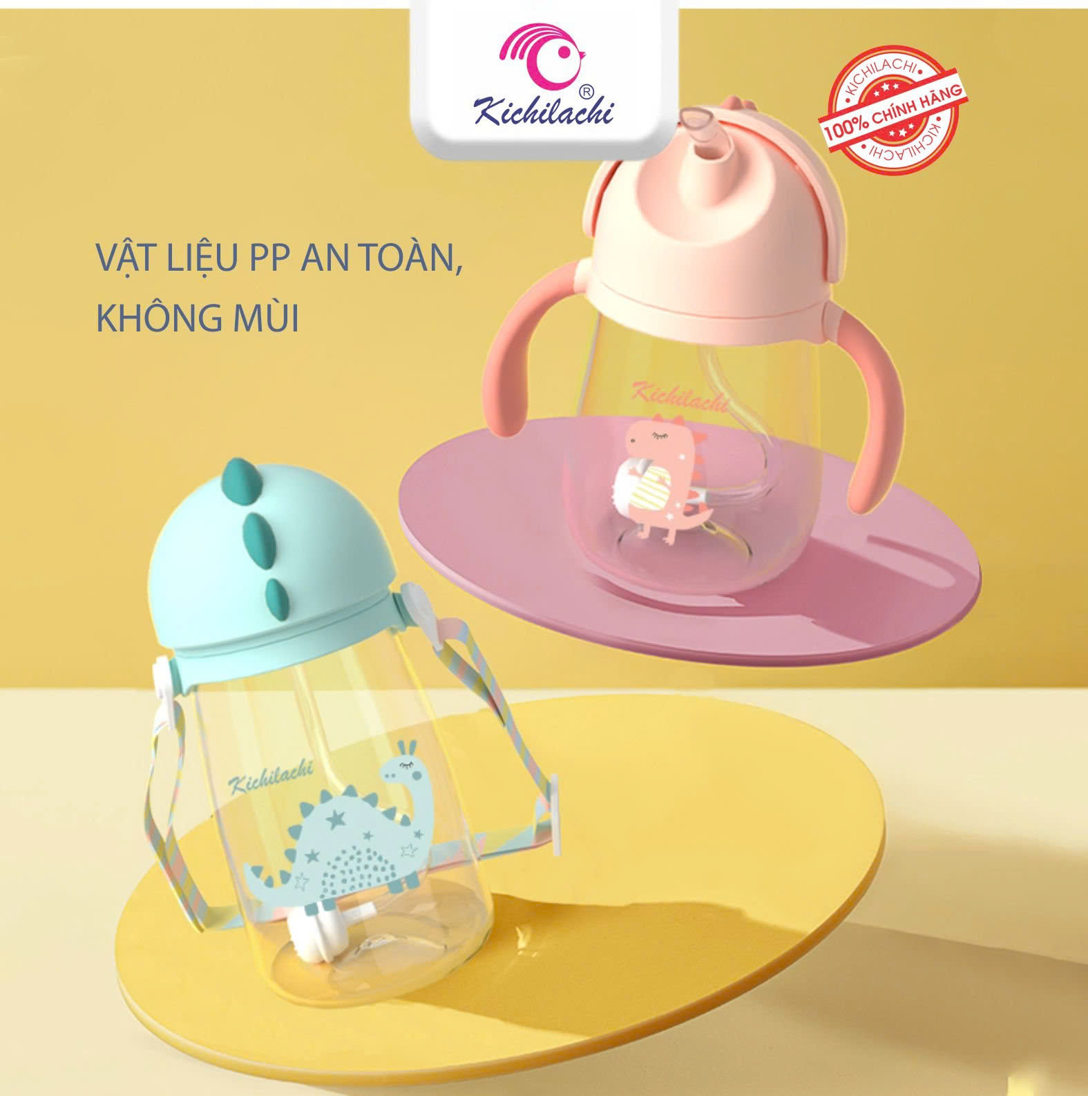Bình tập uống khủng long PP Kichi
