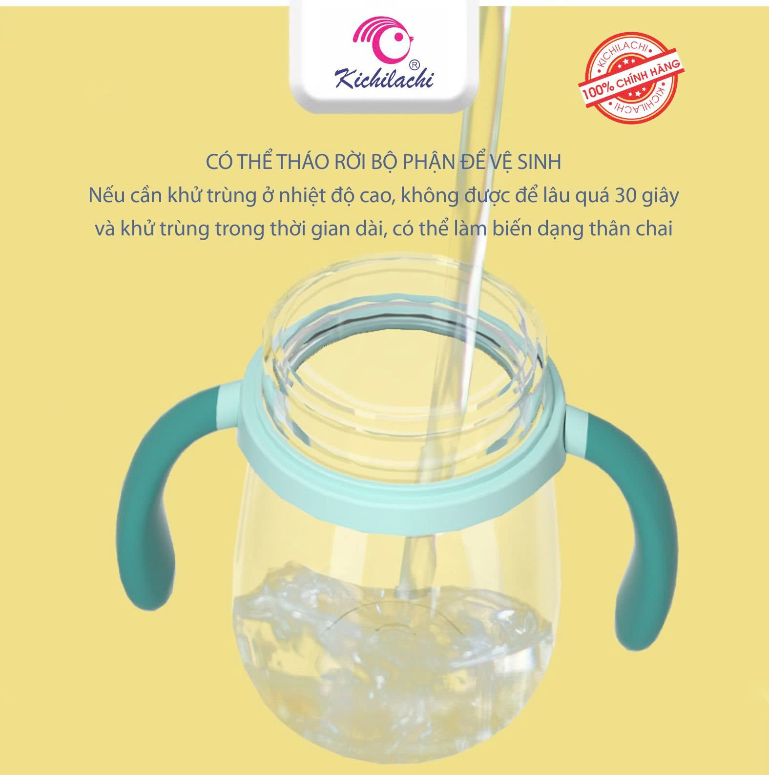 Bình tập uống khủng long PP Kichi