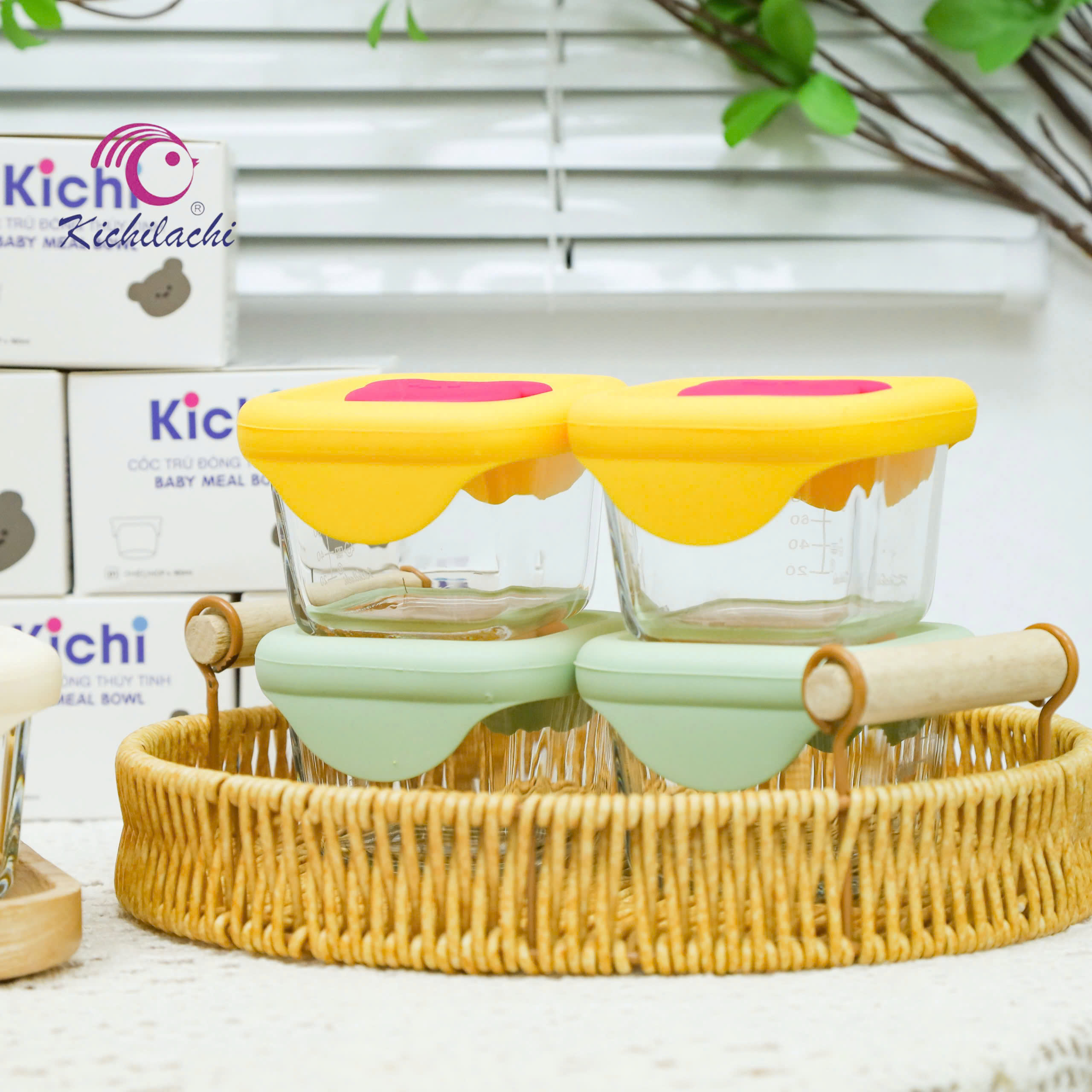 Hũ thủy tinh chia vạch Kichi