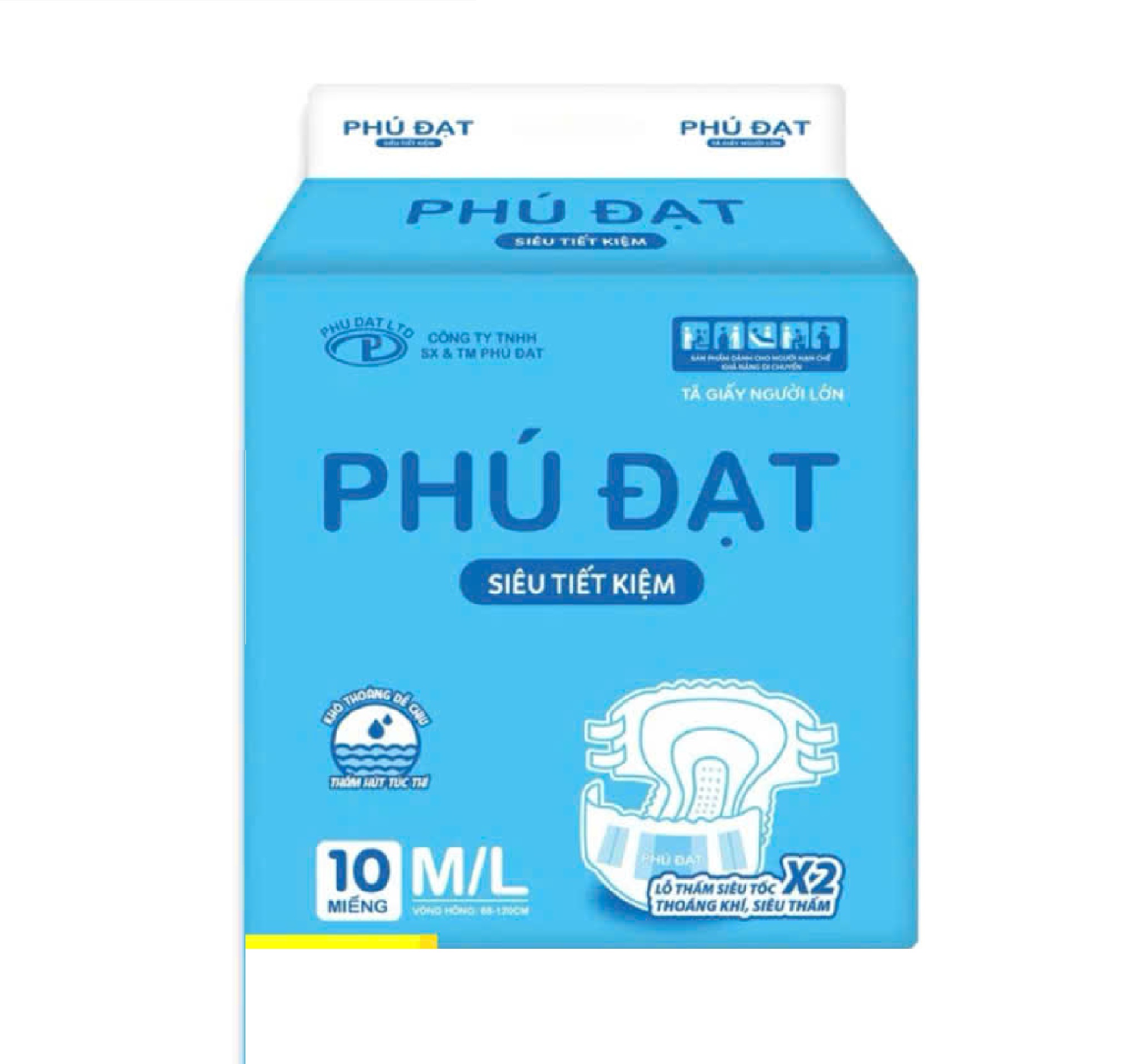 Bỉm dán Phú Đạt thường (10pcs)