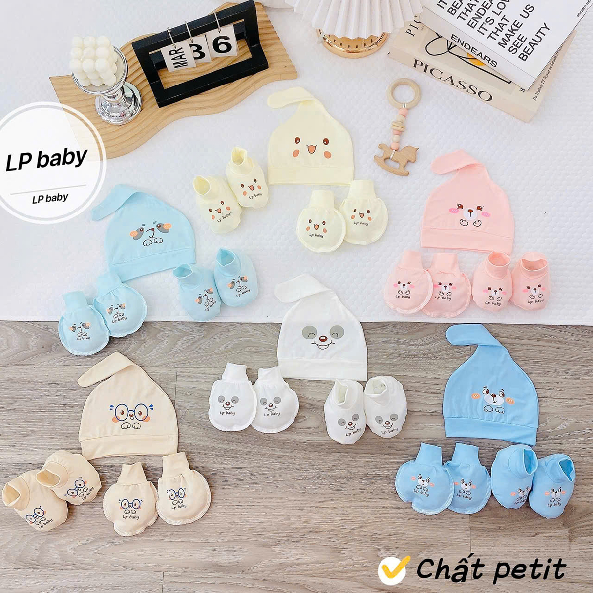 Set mũ, bao tay, bao chân đẹp mẫu 4