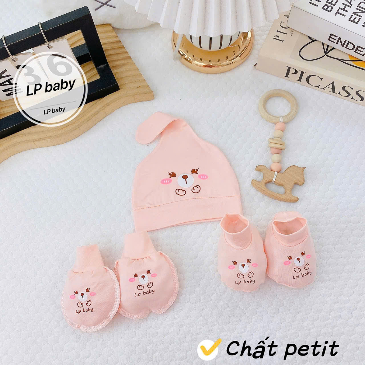 Set mũ, bao tay, bao chân đẹp mẫu 4