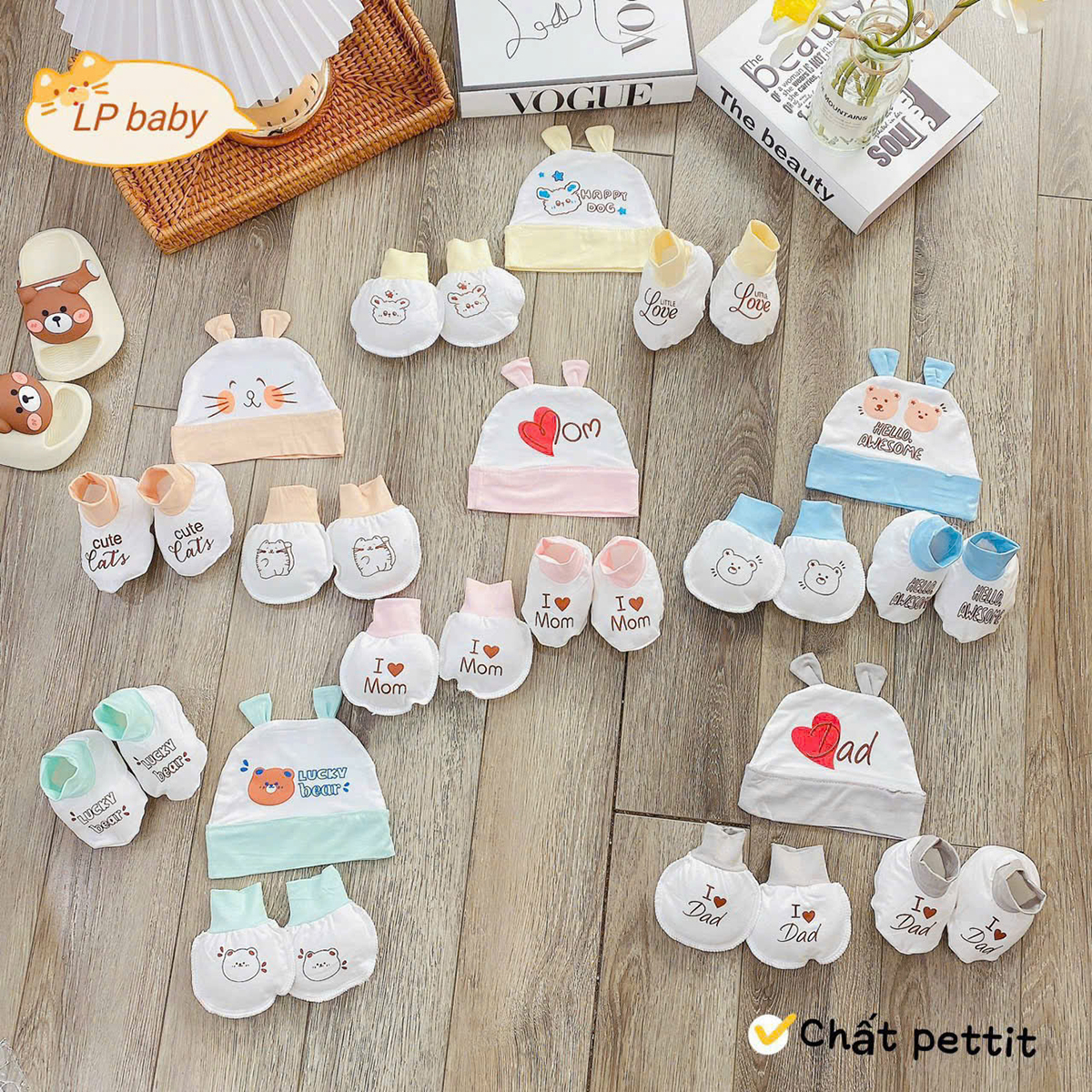 Set mũ, bao tay, bao chân đẹp mẫu 3