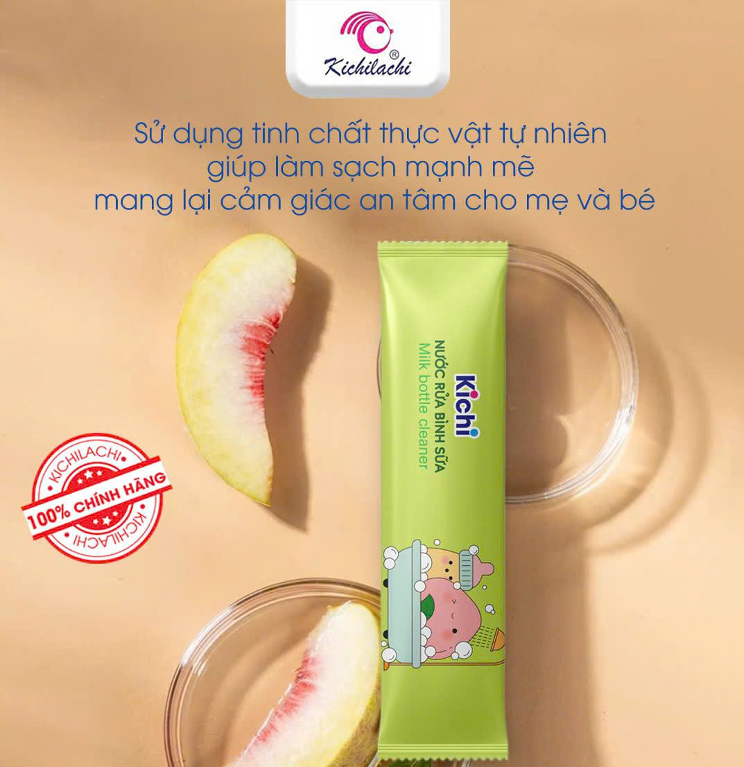 Nước rửa bình sữa thảo mộc Kichi (20 gói)