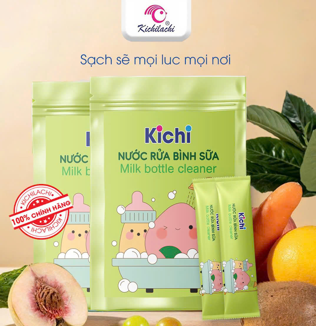 Nước rửa bình sữa thảo mộc Kichi (20 gói)