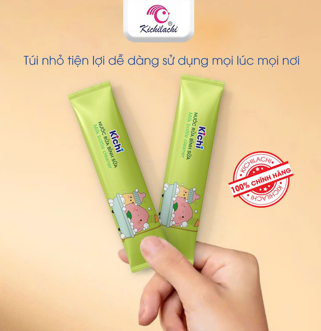 Nước rửa bình sữa thảo mộc Kichi (20 gói)