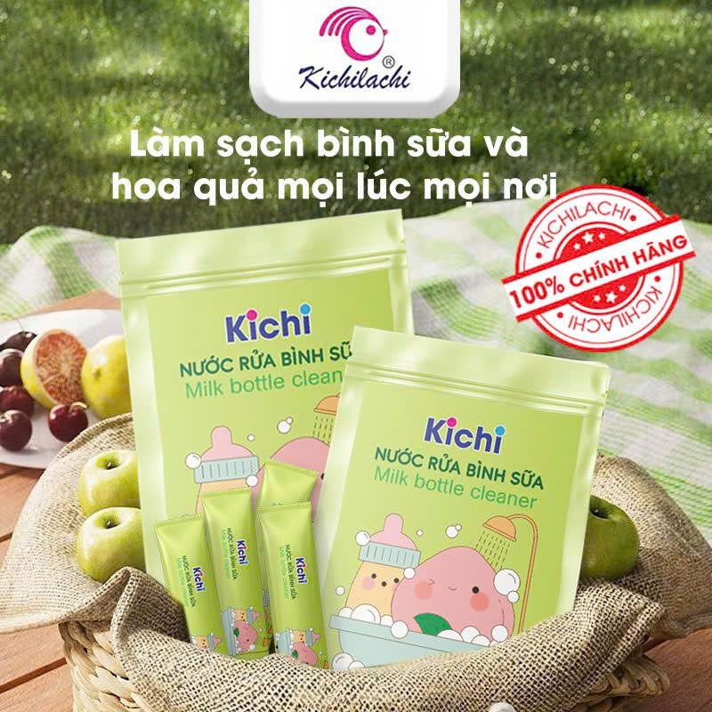 Nước rửa bình sữa thảo mộc Kichi (20 gói)