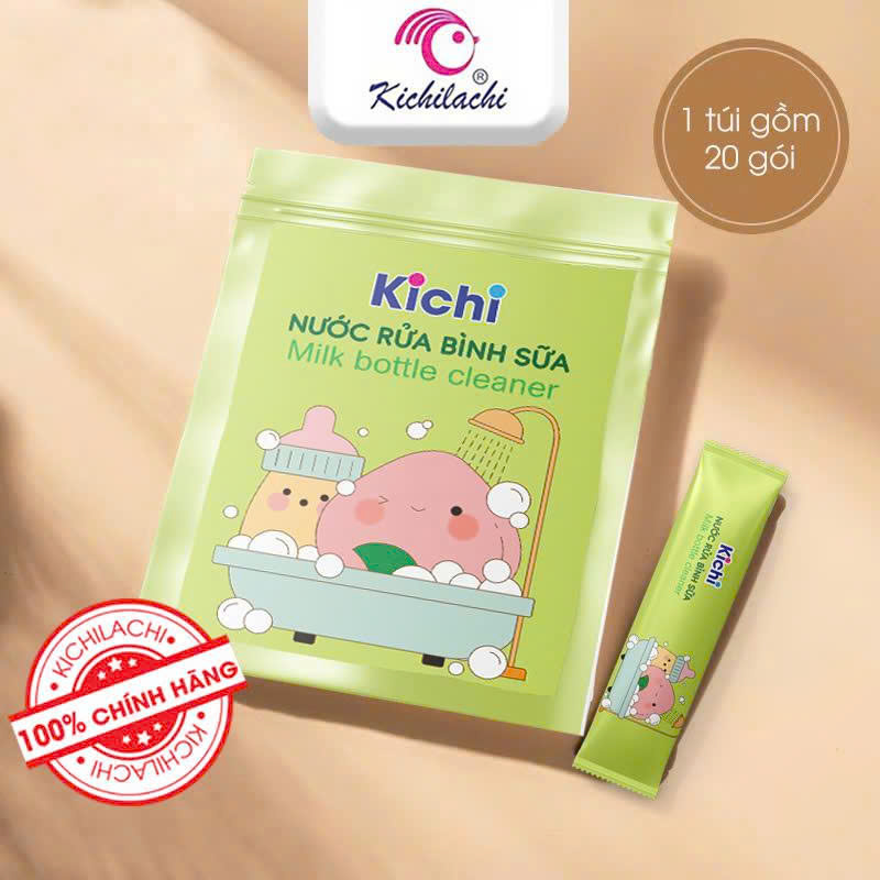 Nước rửa bình sữa thảo mộc Kichi (20 gói)