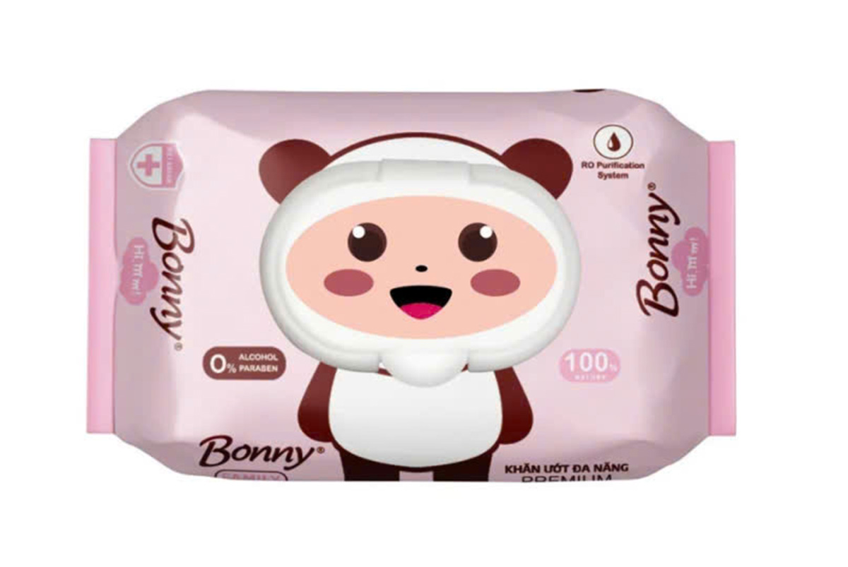 Khăn ướt Bonny gấu 100pcs