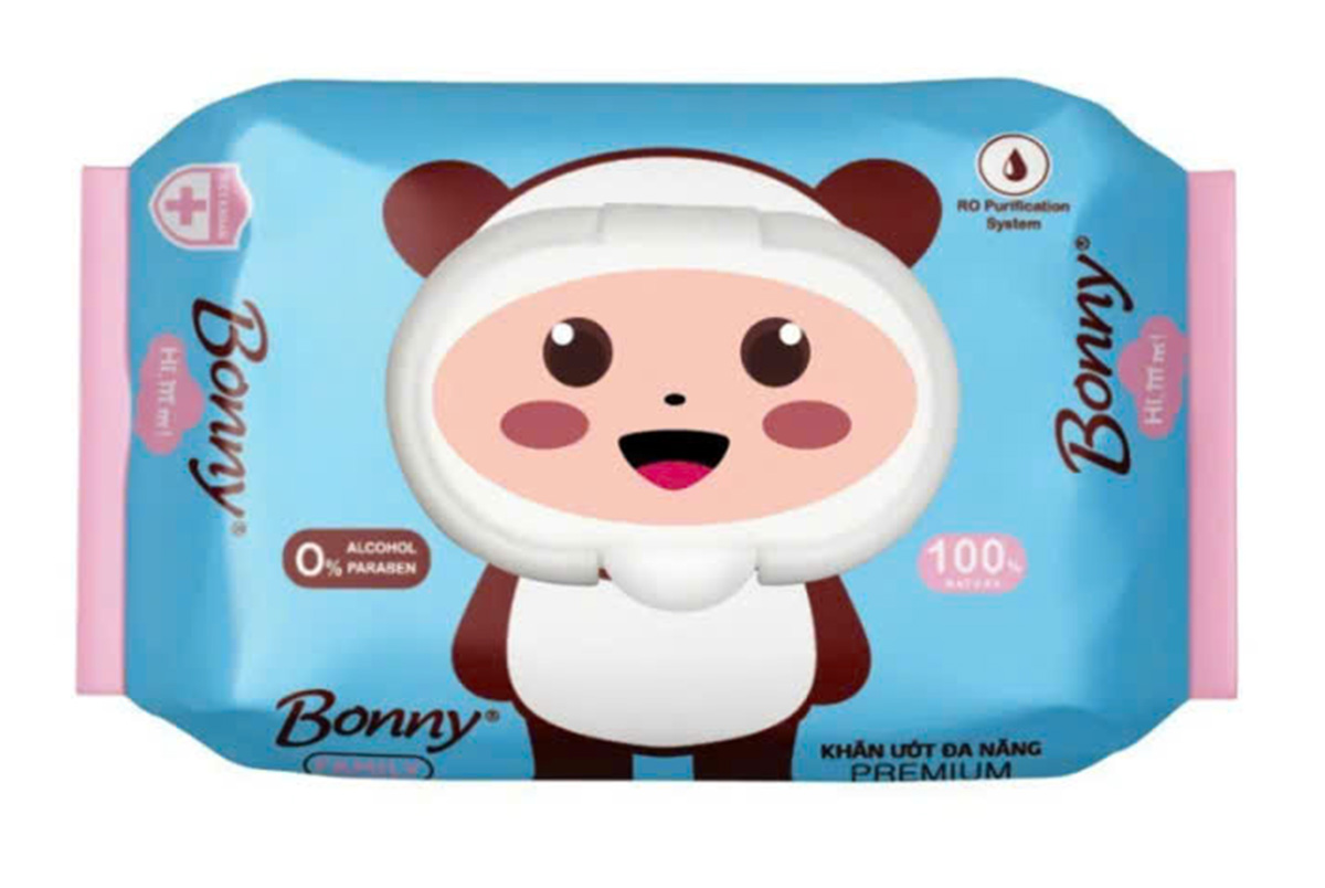 Khăn ướt Bonny gấu 100pcs