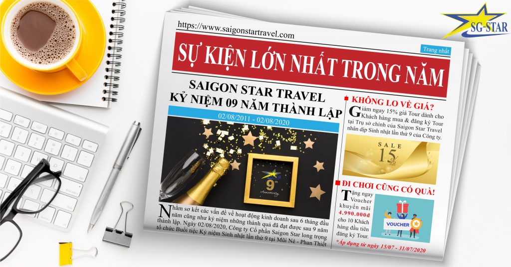 Tưng bừng khuyến mãi du lịch hè 2020 mừng sinh nhật 9 tuổi Saigon Star Travel