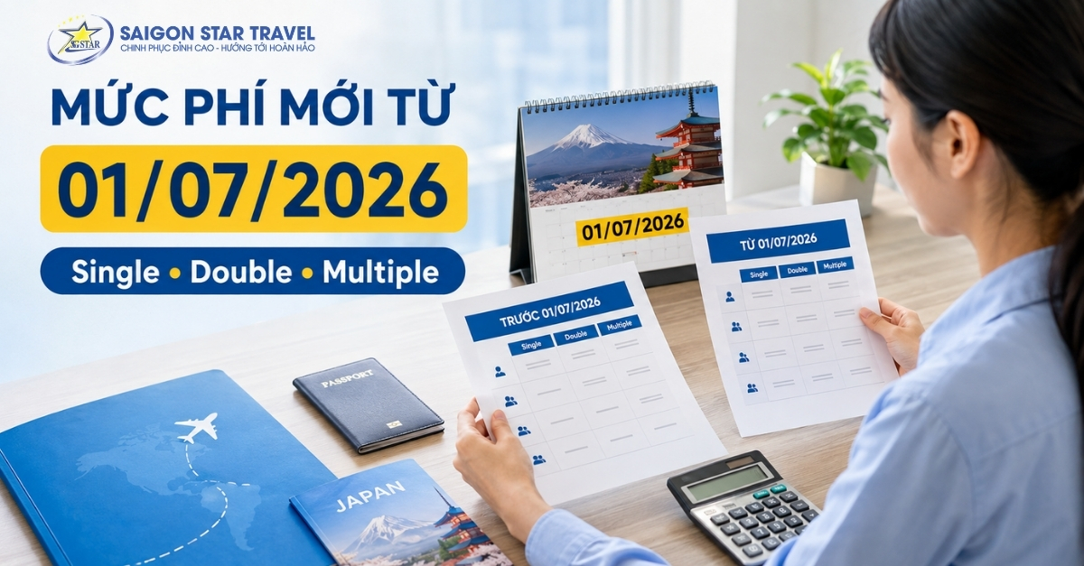 Lệ Phí Visa Nhật Bản 2026: Bảng Phí Mới Từ 01/07