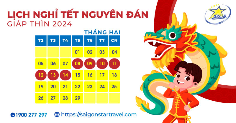 Lịch nghỉ Tết 2024