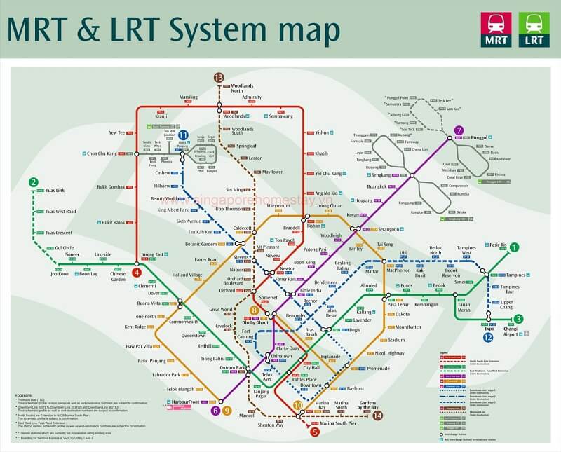 MRT - Hệ thống tàu điện ngầm hiện đại nhất Đông Nam Á ở Singapore | Saigon Star Travel 594001 MRT singapore new map 1