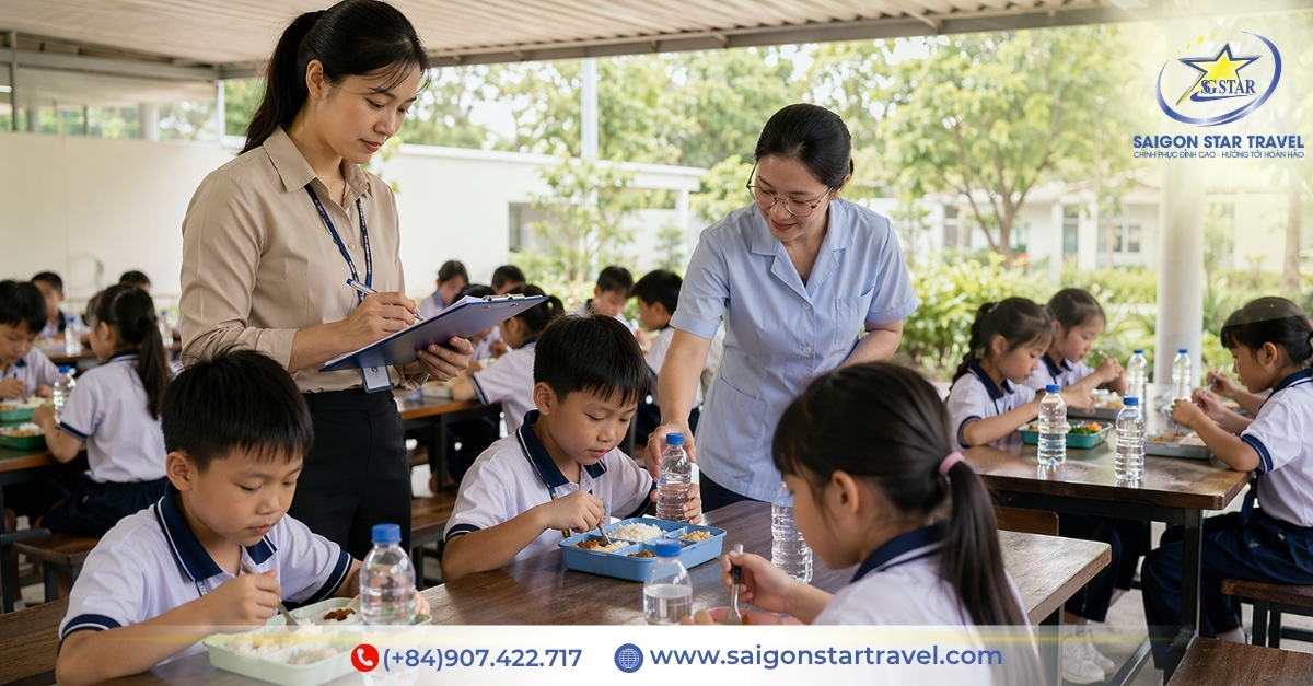 Ăn uống có kiểm soát và nắm trước tình trạng sức khỏe giúp giảm rủi ro không đáng có cho đoàn học sinh.