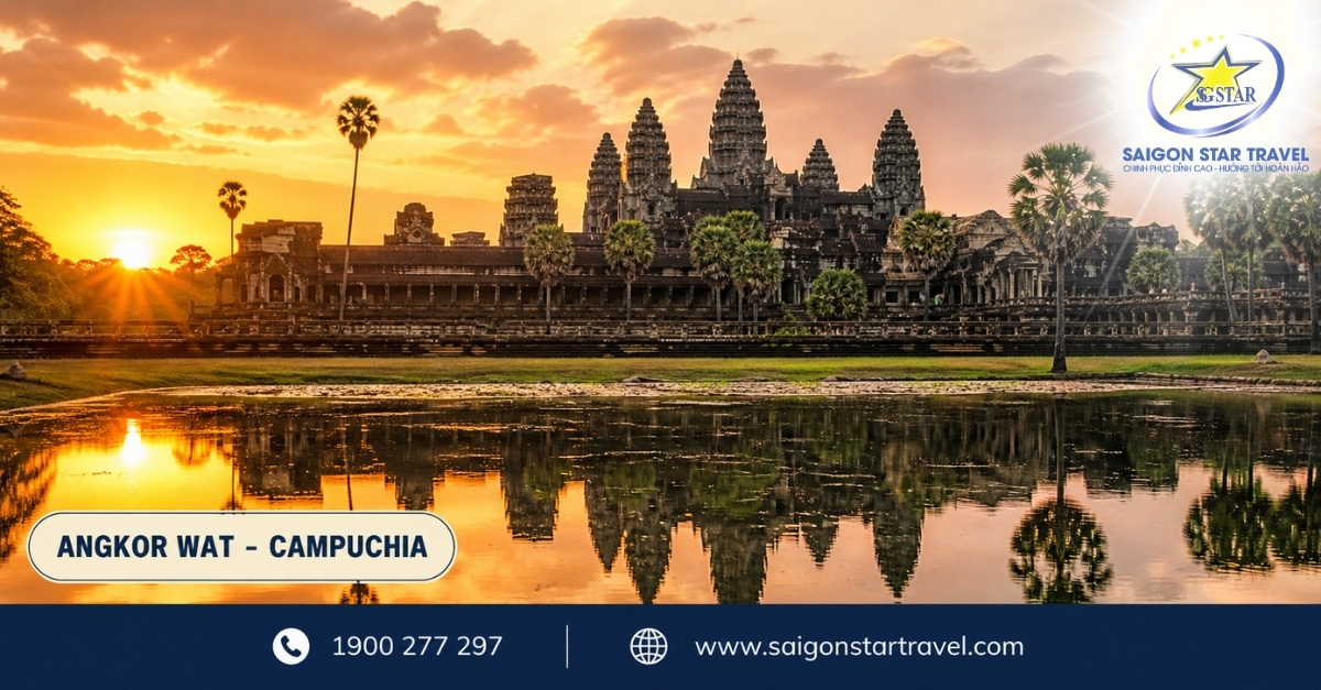 Angkor Wat tại Siem Reap trong tour Cam Lào Thái 6 ngày 5 đêm từ TpHCM
