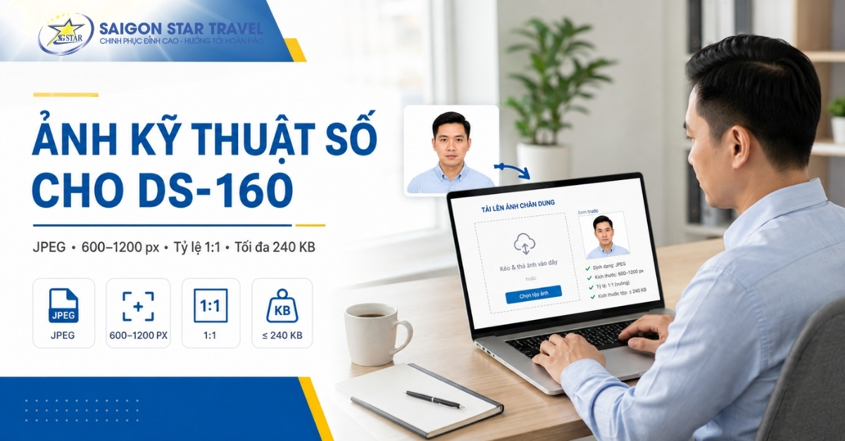 Yêu cầu ảnh kỹ thuật số DS-160 Visa Mỹ