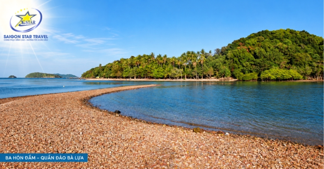Khung cảnh biển đảo Ba Hòn Đầm thuộc quần đảo Bà Lụa trong tour Châu Đốc – Trà Sư 3 ngày 2 đêm