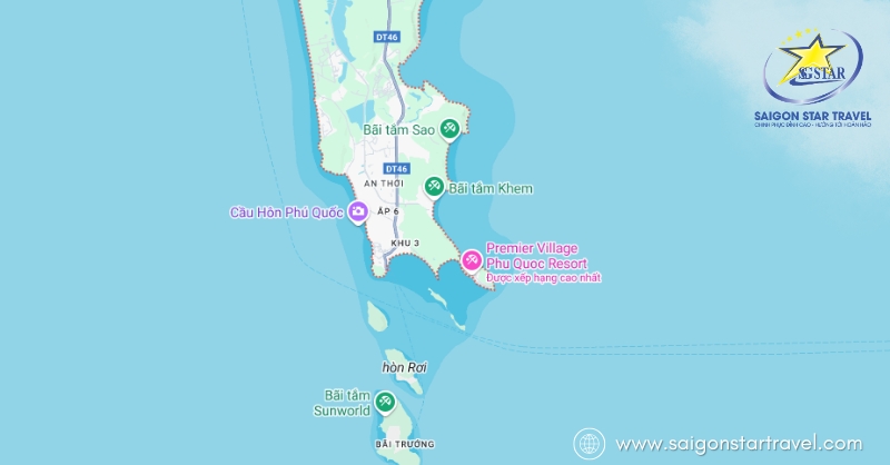 Bản đồ Du lịch Phú Quốc: Top 20+ các điểm tham quan nổi bật | Saigon Star Travel Bản đồ du lịch Phú Quốc
