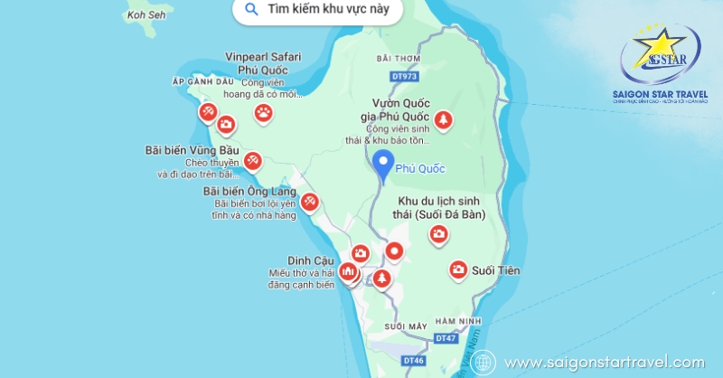 Bản đồ Du lịch Phú Quốc: Top 20+ các điểm tham quan nổi bật | Saigon Star Travel ban do du lich phu quoc 2