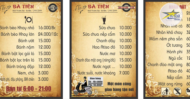 Bánh bèo bà Tiên với thực đơn phong phú, không gian lý tưởng