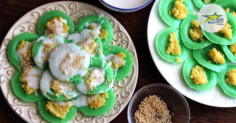 Bánh bèo ngọt vị lá dứa là hương vị phổ biến và cũng được yêu thích nhất Bánh bèo ngọt vị lá dứa là hương vị phổ biến và cũng được yêu thích nhất