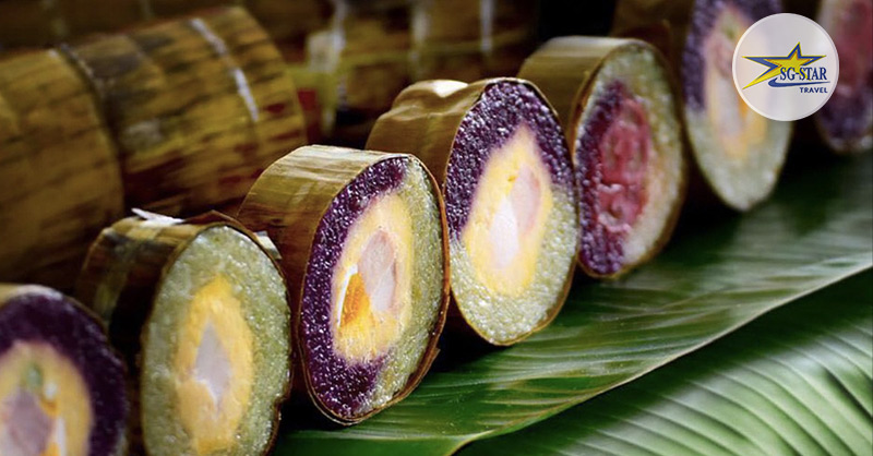 Bánh tét Trà Cuôn có sự tỉ mỉ, cầu kỳ trong cách chế biến, tạo nên sự khác biệt riêng trong hương vị Bánh tét Trà Cuôn có sự tỉ mỉ, cầu kỳ trong cách chế biến, tạo nên sự khác biệt riêng trong hương vị