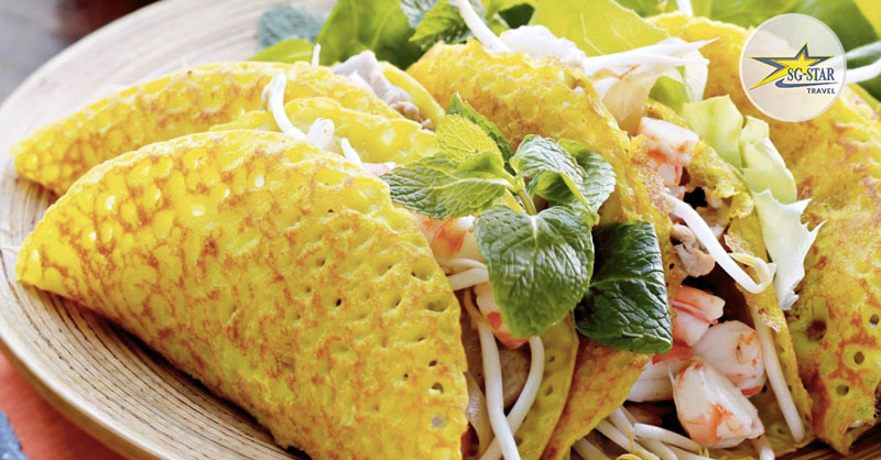Top các loại bánh đặc sản Nha Trang “mãi đỉnh" trong lòng du khách | Saigon Star Travel Banh xeo tom muc khong chi thom ngon ma con doi dao dinh duong