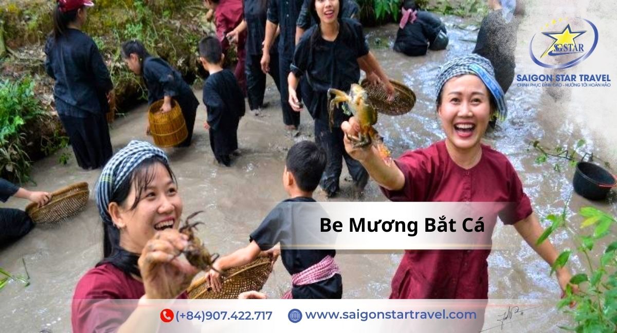 Be mương bắt cá - Tour Miền Tây 1 Ngày