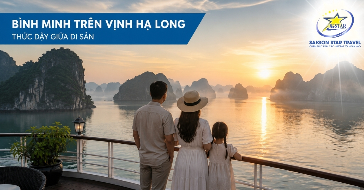 Bình minh Vịnh Hạ Long trong Tour Hà Nội Hạ Long 3N2Đ
