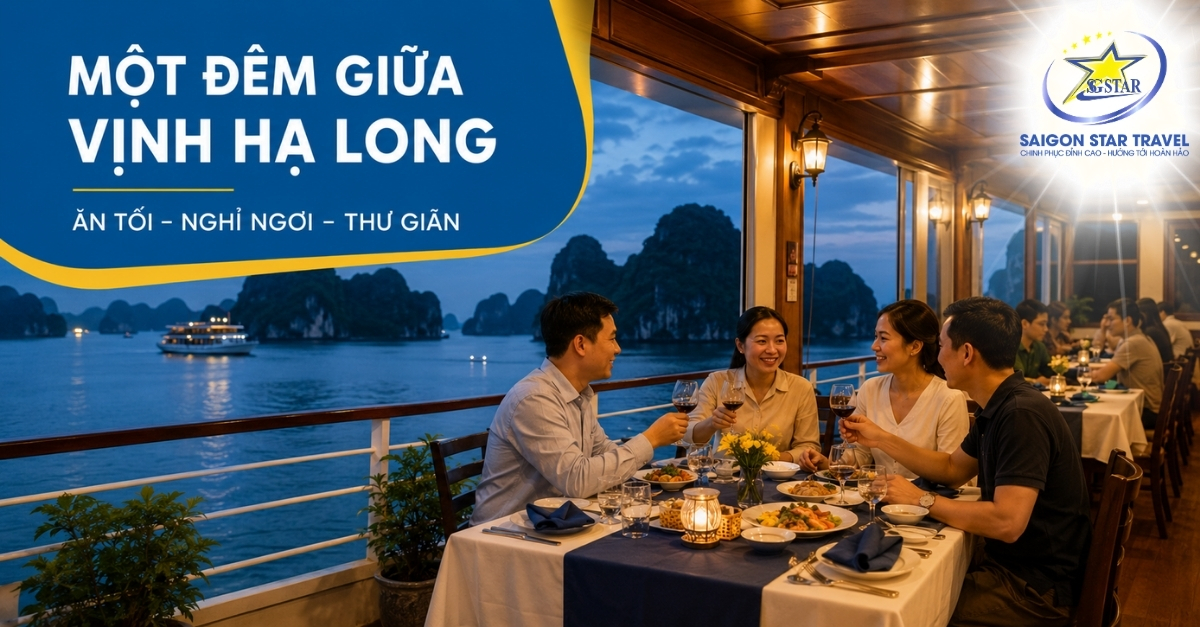 Buổi tối nghỉ ngơi trên du thuyền Vịnh Hạ Long