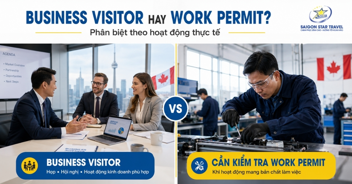 Phân biệt Business Visitor Canada và Work Permit