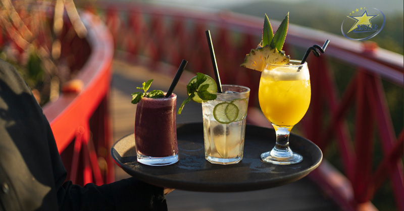Nước uống vô cùng đa dạng tại cổng trời view cafe đà lạt