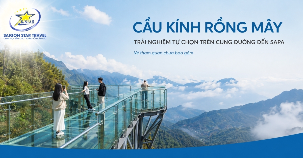 Du khách trải nghiệm Cầu Kính Rồng Mây trên đèo Ô Quy Hồ