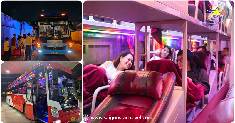 Xe khách Saigon Star đón khách tại điểm hẹn