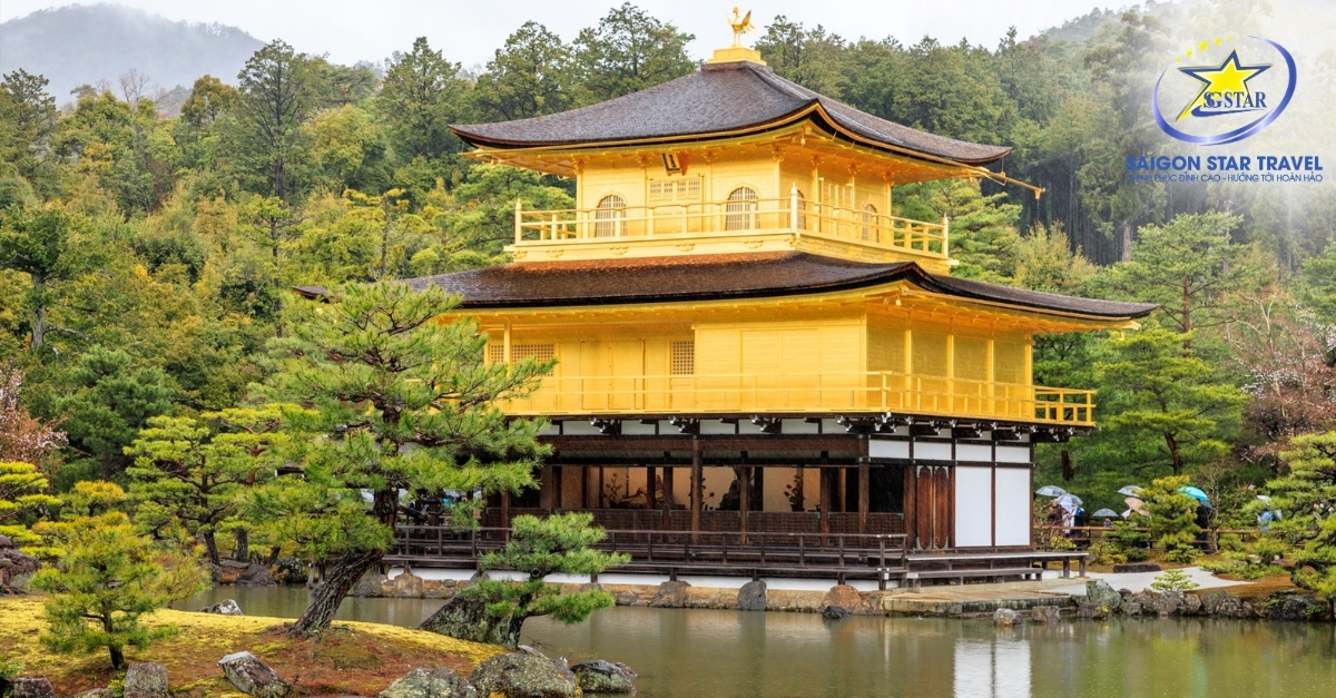 Chùa Vàng Kinkakuji Kyoto trong tour Nhật Bản Kansai