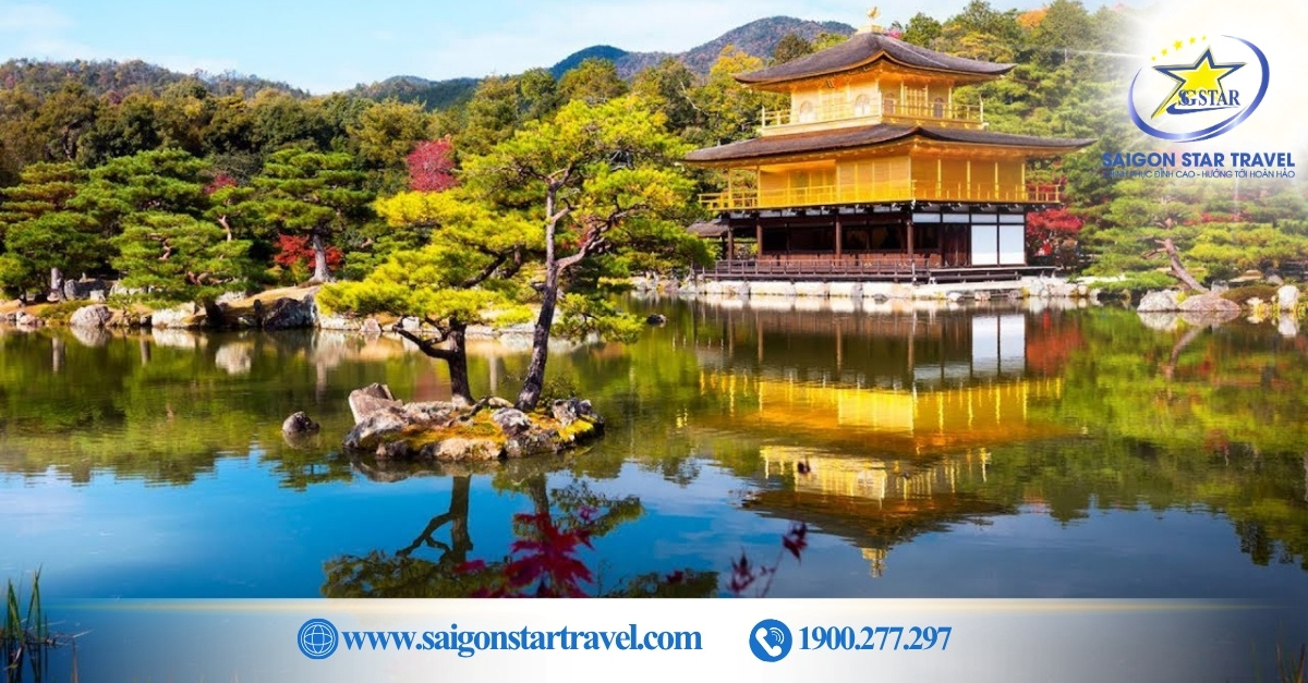 Chùa Vàng Kinkakuji Kyoto trong tour Nhật Bản 7N6Đ