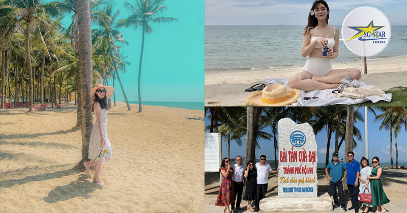 Chụp hình với background sang chảnh trên biển là điều yêu thích của nhiều người Chụp hình với background sang chảnh trên biển là điều yêu thích của nhiều người bãi biển cửa đại