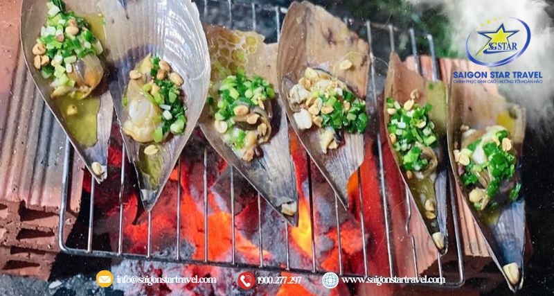 Còi Biên Mai nướng mỡ hành – Món ngon đặc sản Phú Quốc