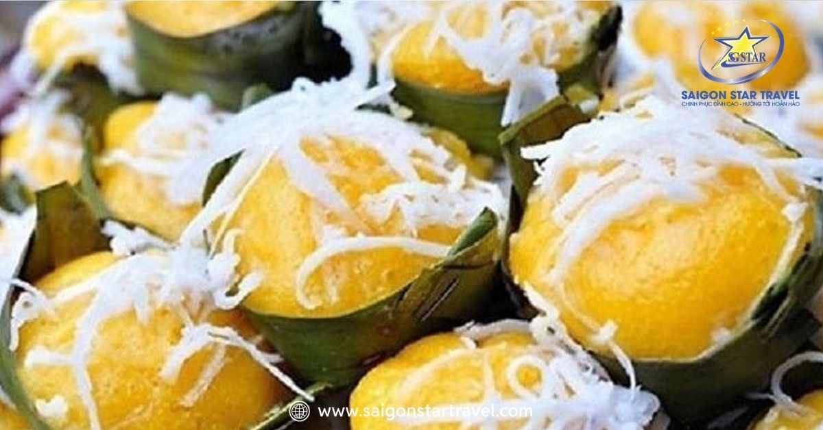 Bánh bò thốt nốt Châu Đốc màu vàng tự nhiên vị ngọt thanh từ đường thốt nốt