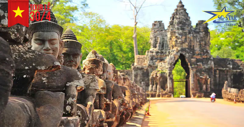 Tour Campuchia 4 Ngày 3 Đêm Lễ 30/4 - Khám Phá Siem Reap | Saigon Star Travel den angkor thom 1 1