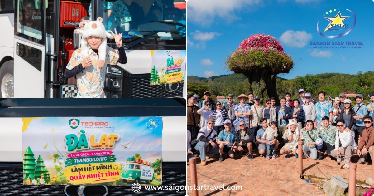 khách đoàn trải nghiệm tour du lịch teambuilding đà lạt cùng saigon star travel