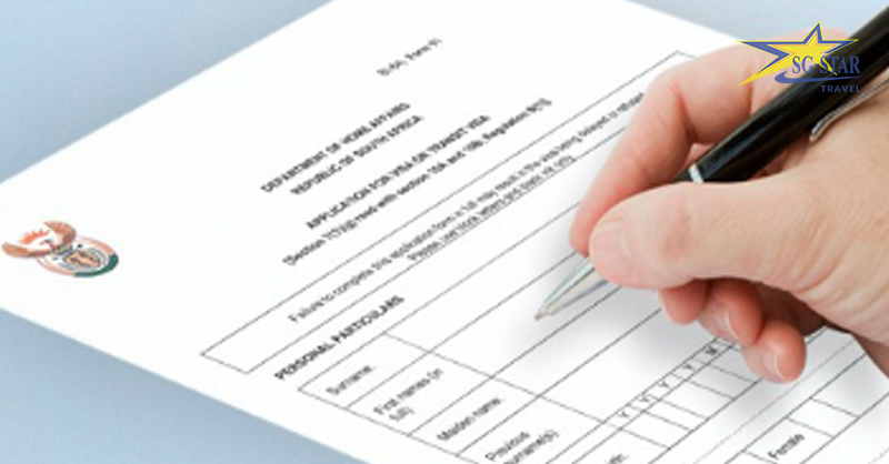Điền đầy đủ thông tin vào mẫu đơn đăng ký visa du lịch Nam Phi“