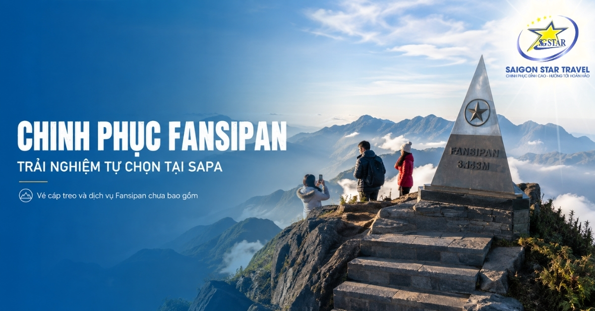 Du khách check-in tại đỉnh Fansipan trong hành trình Sapa